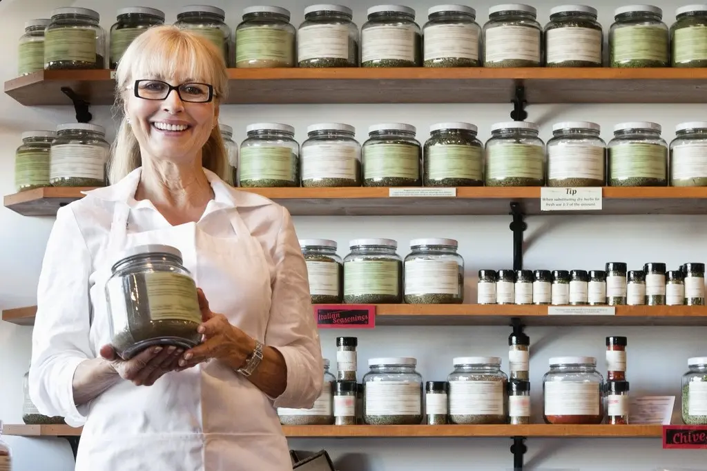 Lady holding jar