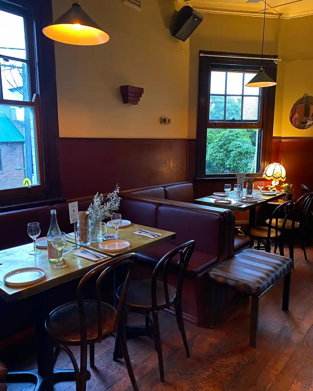 Tables and chairs at restaurant