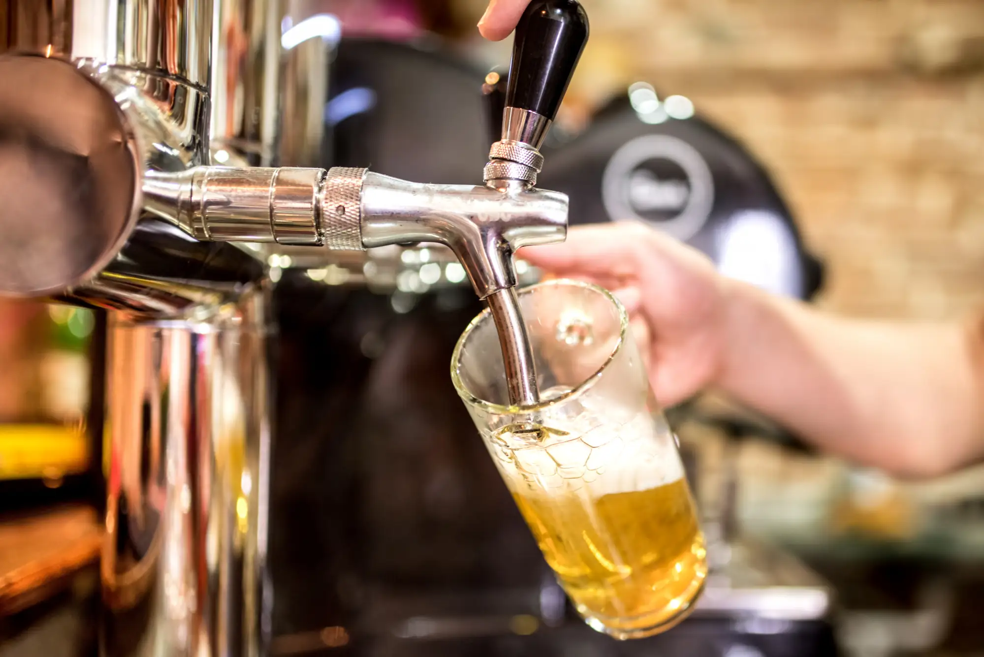 Beer tap pouring a draught