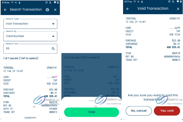 How to Void Transaction Screenshot