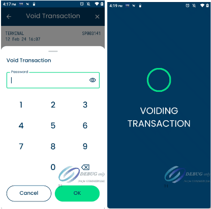 How to Void Transaction Screenshot