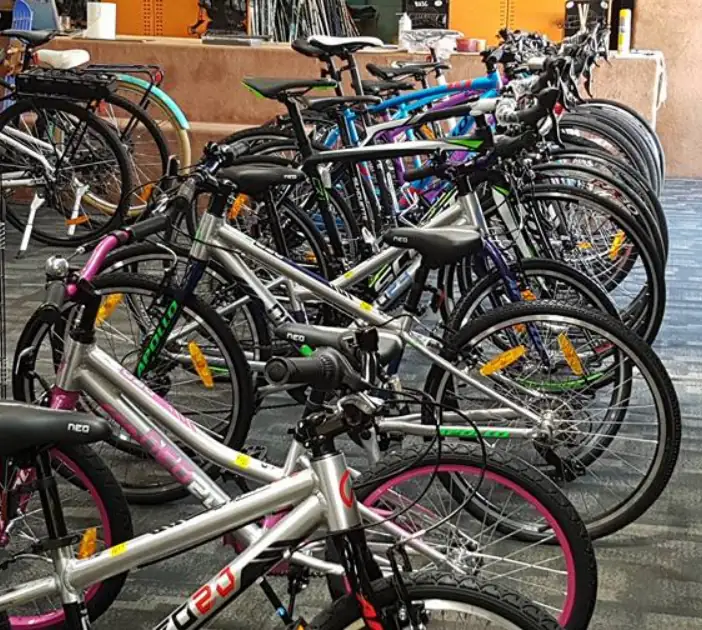 Bikes lined up